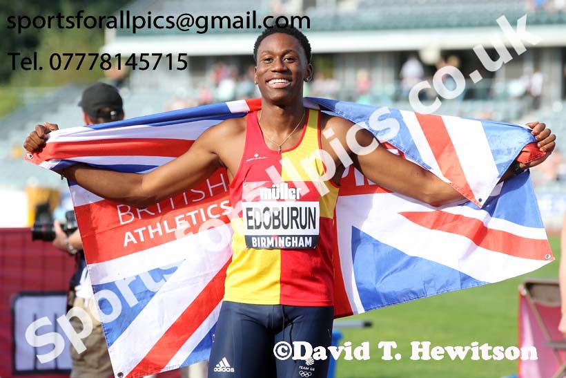 Mens 100 metres, 2019 Muller British Championships, Alexander Stadium, Birmingham. Photo: David T. Hewitson/Sports for All Pics